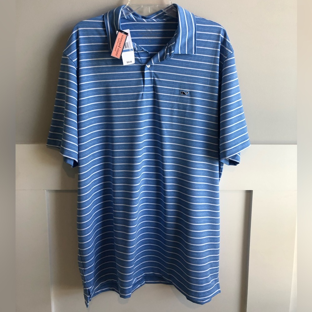 Mens Vineyard Vines Performance Polo. Brand New with Tags. XL Cornflower Blue.